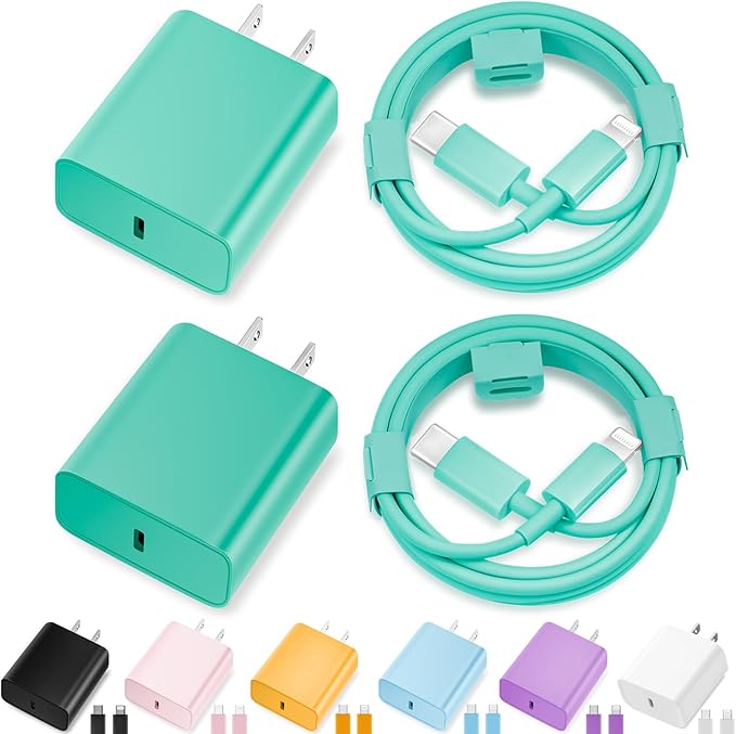 iPhone Charger Fast Charging,[MFi Certified] 2Pack 20W Type C Fast Charger Block with [10FT&6FT] USB C to Lightning Cable Compatible for iPhone 14/13/12/11 Pro Max/Xs Max/XR/X,iPad
