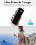 27000mAh 120W Fast Charging Power Bank, High Capacity 3-Port Laptop Portable Charger with Smart Display, Compatible with iPhone 16/15/14, Vision Pro, Samsung, MacBook & More