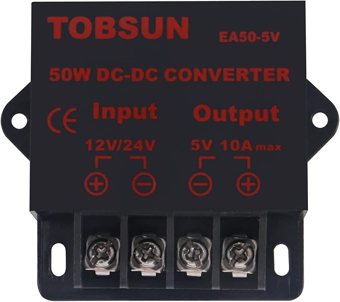 2-Pack 12V to 5V Converter, DC 12V 24V to 5V 10A Step Down Converter Adapter DC Voltage Reducer Regulator Power Supplies Transformer Module