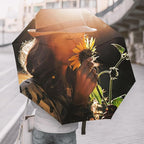 CanvasChamp Custom Umbrella with Photo & Text - Personalized Folding Umbrella for Sun, Rain & Travel