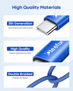 CLEEFUN USB C Cable 3ft, 5-Pack USB A to Type C Charger Cord Fast Charging for iPhone 17 16 15 Pro Max Air Plus, for Samsung Galaxy S25 S24 S23 S22 S21 S20 S10 A17 A16 A15 A56 A55 A26 A35 A36 A71