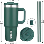BJPKPK Insulated Tumblers With Handle And Straw 30 oz Stainless Steel Tumbler Cups With Lid,Army Green