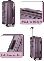 Somago 28 Inch Luggage With Spinner Wheels Hard Shell Polypropylene Suitcase with TSA Lock and YKK Zipper,Elegant Purple