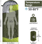 oaskys Camping Sleeping Bag - 3 Season Warm & Cool Weather - Summer Spring Fall Lightweight Waterproof for Adults Kids - Camping Gear Equipment, Traveling, and Outdoors