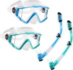 Aegend Snorkeling Gear for Adults Youth Kids, Snorkel Mask with Top Dry Valve - Panoramic View Anti-Leak and Anti-Fog with Mesh Bag for Snorkeling, Scuba Diving, Freediving & Swimming