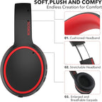 B10 Bluetooth Headphones Over Ear, 2 EQ Music Modes(Normal/Bass) and 50H Playtime Wireless Headphones with Mic, Lightweight Folding HiFi Stereo Headset for iPad/Travel/Tablet/PC/Home (Black)