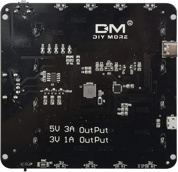 diymore 18650 Battery Holder Four Li-ion V9 Battery Shield Micro USB 5V/3A 3V/1A Power Bank Battery Charging Module (4 Holders)