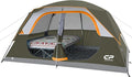 CAMPROS CP Upgraded 6/8 Person Camping Tents, Waterproof Windproof Family Tent with Larger Mesh Windows & Door, Double Layer, Easy Set Up, All-Season Dome Tent with Top Rainfly & Carry Bag