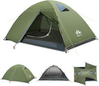 Night Cat 2-Persons Backpacking Tent: Waterproof Lightweight Camping Tent for Two People Hiking Outdoor Mountain with Aluminum Poles and Rainfly Green