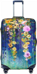 Travel Luggage Cover Suitcase Protector, Abstract Spring Flower Watercolor Suitcase Cover Washable Elastic Anti-scratch Luggage Cover with Concealed Zipper for Wheeled Suitcase Fits 22-24 Inch Luggage