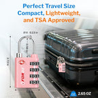 Forge Dual-Opening: Key or Combination Lock, TSA Approved Lock for Luggage, Pelican case, Travel, Gym, School, Luggage Combination Lock, Travel Bag Lock (Pink 2 Pk)
