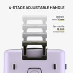 NINETYGO Medium Checked Luggage 25 Inch, Flat Top Opening Check In Luggage with Cup Holder, Expandable, Lightweight PC Hard Shell, TSA Lock, 360° Spinner Wheels (Lavender Taro Milk)