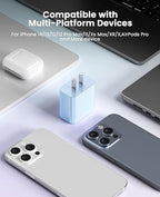 FEEL2NICE iPhone Charger Fast Charging 2 Pack Type C Wall Charger Block with 2 Pack [6FT&10FT] Long USB C to Lightning Cable for iPhone 14/13/12/12 Pro Max/11/Xs Max/XR/X,AirPods Pro,Blue