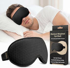 Blackout Weighted Eye Mask for Sleeping: 3D Contoured Gentle-Pressure Sleep Mask for Men & Women - Airplane Travel & Night Shift Essentials, Zero Eye Pressure, Breathable Blindfold, Black