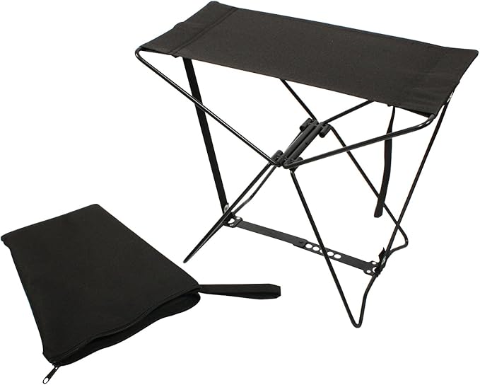 Rothco Folding Camp Stool - Lightweight and Portable Seating for Camping Adventures (Black)