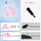 Yoobure Travel Umbrella Portable Compact Umbrellas, Pocket Mini for Purse, Umbrellas for UV Sun & Rain Small for Backpack, Umbrella with Case Folding for Kids Women
