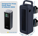 Protective Silicone Case for Anker Prime Power Bank 27,650mAh 250W - Portable with Handle & Hook Loop Strap, Anti-Slip & Shockproof Design (Blue)