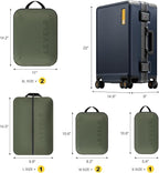 LEVEL8 Carry On Luggage Airline Approved Zipperless with Aluminum Frame, Hard Case Luggage with Spinner Wheels, Metal Travel Suitcase, 20 Inch, Blue