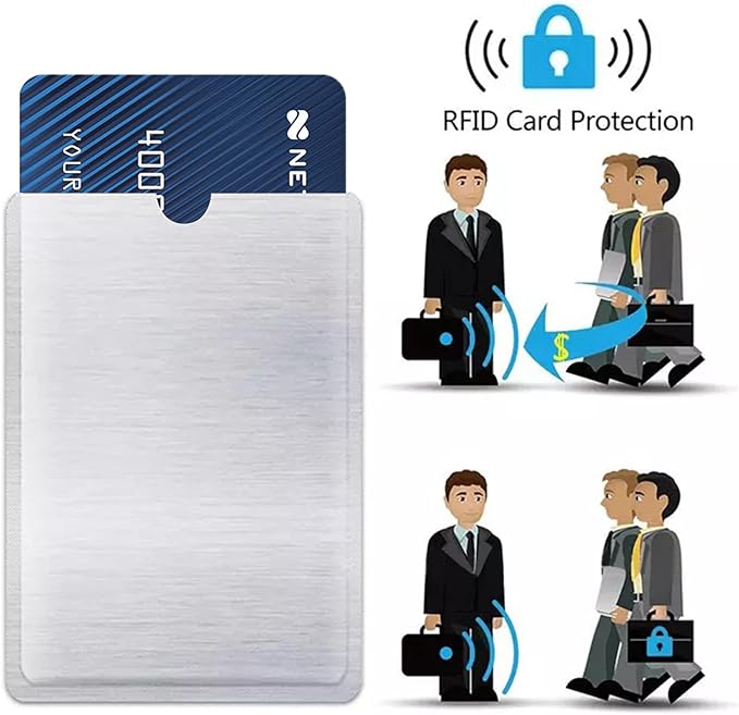 Shudyear Rfid Blocking Sleeves, 10pcs RFID Blocking Sleeves For Credit Card Protector Set RFID Identity Card Protector，Distinctive, frosted texture that shimmers in the sunlight (gold & silver)