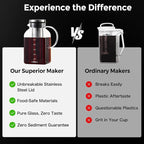 Bincoo Cold Brew Coffee Maker 40oz, Iced Coffee & Tea Brewer with 600-Mesh Fine Filter for Low Acid Smooth Taste, Square Glass Pitcher Fits Fridge Door, Dishwasher Safe Carafe