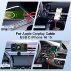 USB C Car Charger for iPhone 17 16 15 Pro Max, 40W Dual Port USB-C & USB-A Car Fast Charging Adapter, 2X3FT C to C Cable & A to C Carplay Cable for iPhone 17 16 15 Series/iPhone Air, iPad, Samsung-Red