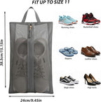 Portable Golf Shoes Bag, Travel Shoes Bag with Ventilation, Shoes Storage Organizer with Zipper Closuren for Outdoor, Sports, Golf, Travel, Gem (Gray)