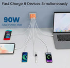 90W GaN USB C Charger Block [3 Pack],6-Port USB C Wall Charger Fast Charging 45W PD Power Adapter for MacBook Air/iPad Pro/iPhone 17Pro Max/Samsung Galaxy S24 Ultra/Tabs for Home Travel
