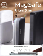 LISEN [0.3'' Ultra Slim [Qi2 15W Max] for MagSafe Battery Pack,5000mAh MagSafe Power Bank Wireless,Travel Essentials Portable Charger,Magnetic Power Bank for iPhone 17 Pro Max Plus Air 16 15 14 13 12