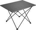 Folding Camping Table, 16 Inch x 13.8 Inch x 11.4 Inch Black Carbon Steel Foldable Table with Storage Bag for Home and Outdoors (S)