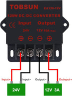 2 Pack DC 24V to DC 12V 10A 120W Step Down Buck Converter Voltage Regulator Reducer Power Converter Mini Module Transformer for Golf Cart Club Car
