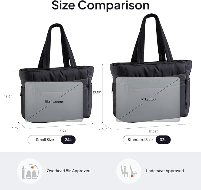 TOPEAST Tote Bag for Women Puffer Travel Carry On Bags with Laptop Compartment & Cup Holder Work Tote for Weekend Overnight