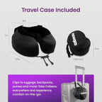 Cabeau Evolution S3 Airplane Travel Pillow for Long Flights - Supportive Memory Foam Body Positioner with Seat Straps to Secure Your Head and Neck and Provides 360 Support (Jet Black)