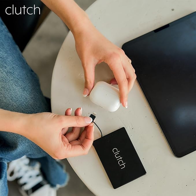 Clutch - Pro USB-C Portable Charger - Compatible with iPhone 15, 16, 17 & Android Devices - Power Bank Magnetic Battery - TSA Travel Approved - USB Rechargeable - Built-in Cable - 5000 mAh - 3.7oz