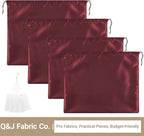 Q&J Fabric Co. 4 Pack Satin Dust Bag 15.7x19.7 inch + 19.7x23.6 inch Burgundy 100% Polyester Silk Bag Purse Dust Bag Shoe Bags for Closet Purse Protector Bag Dust Covers for Purses