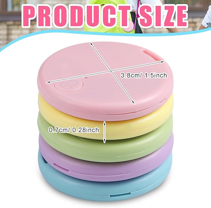 Konohan 5 Packs Smart Item Finder Portable Tracker GPS Tracking Mobile Anti Loss Smart Device Key Finder Tag Locator with Sound for Bags Wallets Backpacks Pets Keys Luggage(Macaron Color)