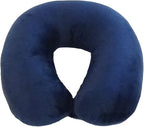 Wolf Essentials Adult Cozy Soft Microfiber Neck Pillow for Travel – Compact, Machine Washable - Perfect for Airplane, Car, or Home Use - Filled and Finished in The USA – Navy