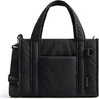 BAGSMART Boxy Tote Bag for Women, Crossbody Bag with Zipper, Crush Bow Purses for Travel Work College