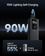 CUKTECH 100W Power Bank, 10000mAh Portable USB C Charger with Smart TFT Display, PD3.0 Fast Charging Compatible iPhone 16/15 Series, Samsung Galaxy S24/S23, iPad Air/Pro, MacBook, Dell etc.