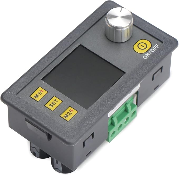 DROK DC Buck Converter Adjustable Color LCD Display, 6-55V to 0-50V 5A Step Down Converter Voltage Regulator Power Supply