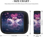 Abstract Love Swan 2 Pack Luggage Handle Wrap Set of Neoprene Luggage Tags for Suitcases Bag Strap Wrap Cover Travel Airplane Accessories Covers Markers Sleeve Grips Identifiers Cruise