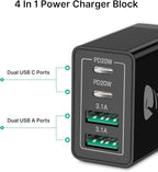 [2-Pack] USB C Wall Charger Block, Aiminu 40W 4-Port Fast Charging Block Dual Port QC+PD Power Brick Multiport Type C Charger Plug Adapter for iPhone 15 14 13 12 11 Pro Max XS XR SE 8 Plus, Samsung