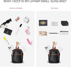 LATMAP Sling Bag For Women Faux Leather Small Casual Daypack Backpack Fanny Pack Crossbody Chest Bags Purse
