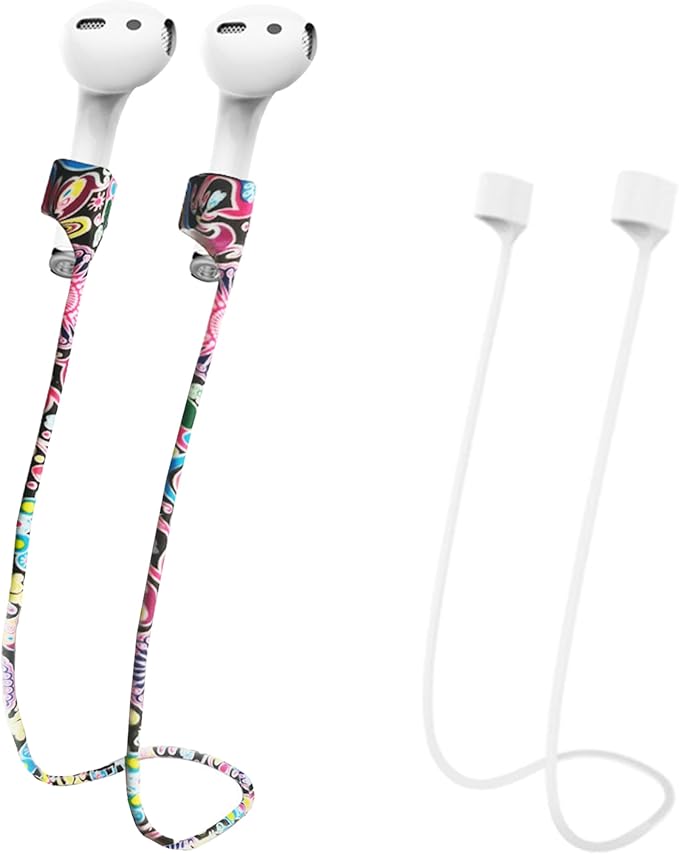 Magnetic Anti-Lost Straps for AirPods,Colorful Soft Silicone Sports Lanyard, Neck Rope Cord