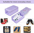 Travel Shoe Bags, Foldable Waterproof Shoe Pouches Organizer-Double Layer (8 Purple Shoe Bags)