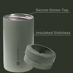 HydroJug Standard Can Cooler - 2-in-1 Insulated Can Cooler Cup - Stainless Steel Can Holder with Non-Slip Rubber Base - Screw-Top Lid - Dishwasher Safe - 16oz, Courtyard