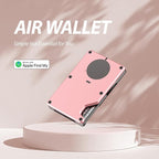 Air Wallet, Built-in Tracker Slim Wallet, Smart Wallet with Money Clip, Compatible with FindMy Network(iOS Only), Anti-Theft Card Holder, *Gift for Men (Tracker Wallet,Macaron Powder)