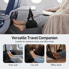 Airplane Foot Hammock, No Collapse Thickened Bamboo Airplane Foot Rest for Long Flight, Adjustable Footrest for Office, Long Flight, Flawless Accessory with Business Trip (2 PCS)