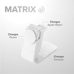 Matrix Ultimate 3-in-1 Wireless Charger with 5,000mAh MagSafe Powerbank- Global Edition | Wireless Power Bank | 5000 mAh Power Bank