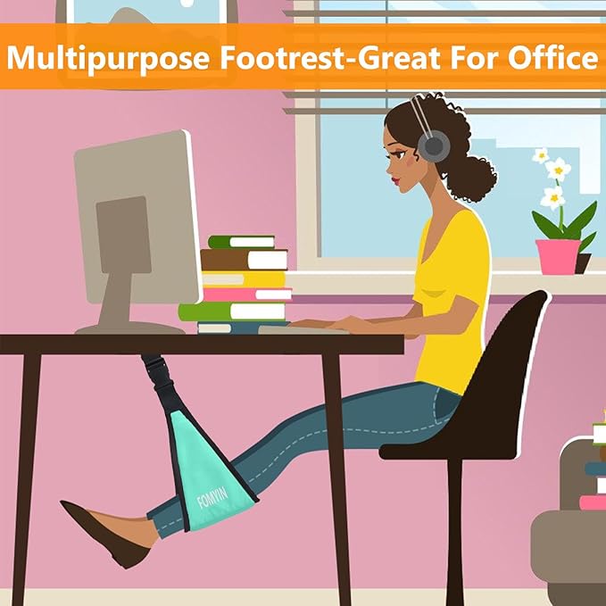 Airplane Footrest with No Feet Clashing Support Design, Portable Travel Foot Hammock to Relax Your Foot, Memory Foam Plane Foot Rest to Relieve Feet Soreness - Long Flights Essentials