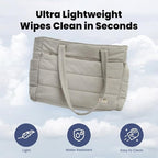 rubyloo Puffer Dog Travel Bag for Dog Moms – Doggy Diaper Bag with Pet Bowls & Food Storage or Everyday Puffy Tote – Doggy Mom Gifts for Women – Lightweight, Travel-Ready Gift for Pet Lovers - Khaki